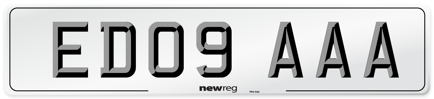 ED09 AAA Number Plate from New Reg